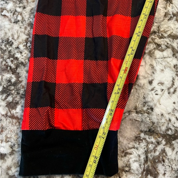 New Medium Red Black Mens Pajama Pants Unisex Christmas Checker Lounge Fall Win - Picture 2 of 5